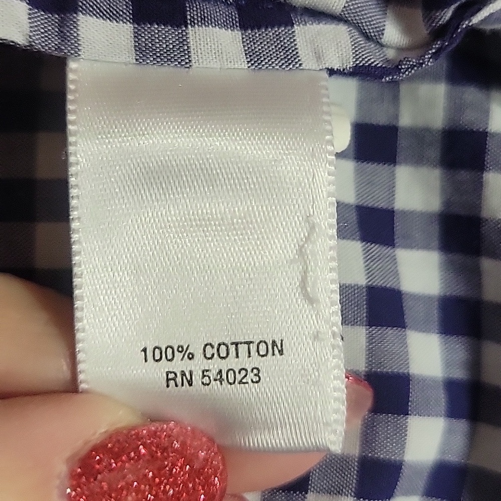 Banana Republic Blue and White Checkered Shirt, Size S - Picture 4 of 5